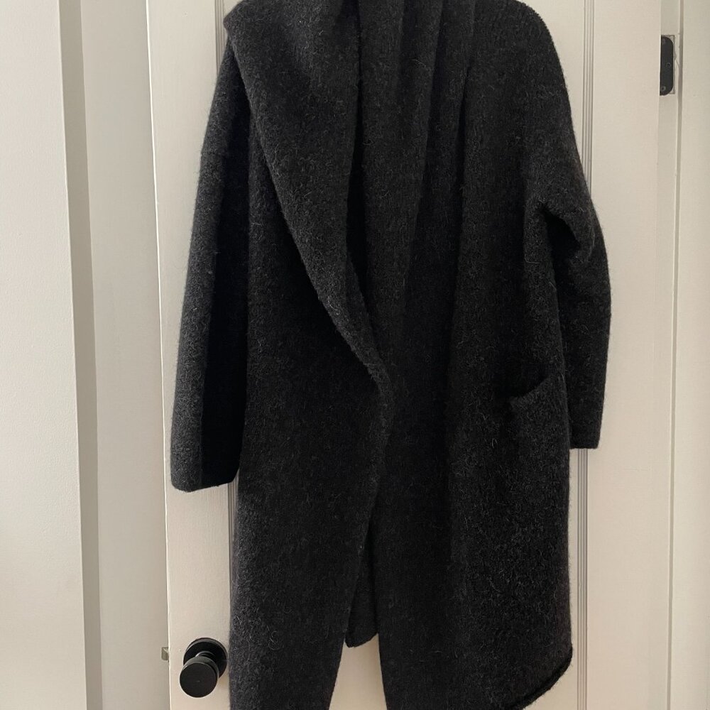 Lauren Manoogian Alpaca Wool Wrap "Capote Coat" - Dark grey, Excellent condition